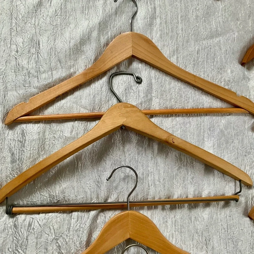 Mixed Lot of 15 Wooden Clothes Hangers‎ Vintage 1 Ripley Clothes Suit Pant Skirt